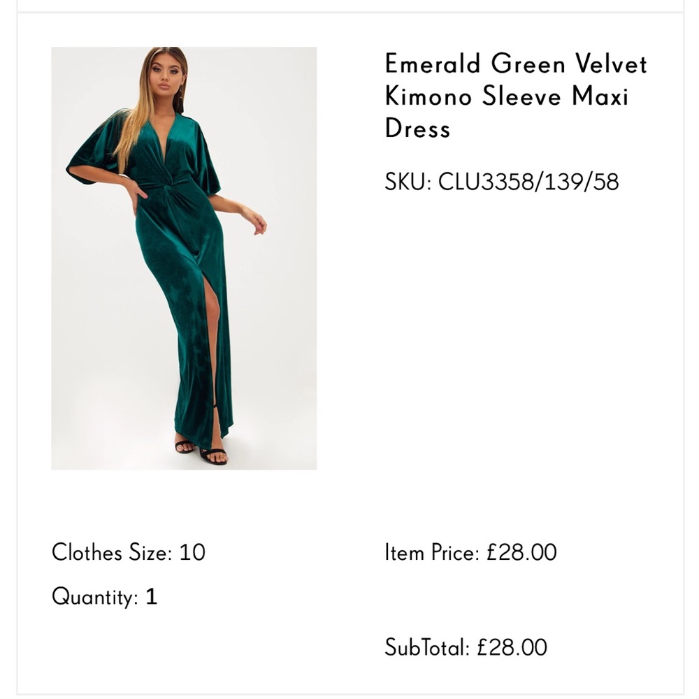 Emerald Green Velvet Dress
